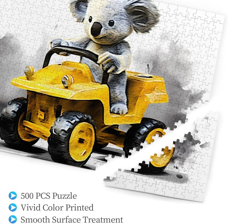 كوالا يتعلم القيادة 500 قطعة لغز للأشخاص البالغين ديكور المنزل 20.4 × 15 بوصة - Image 2